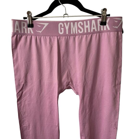Gymshark Large Fit Leggings Seamless Logo Waistband Pastel Purple White - Picture 4 of 8